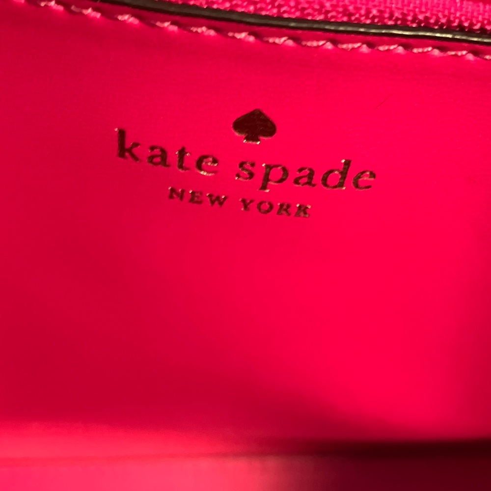 Large Kate Spade Deep Burgundy Tote with Pink Accents. New! - Picture 3 of 11